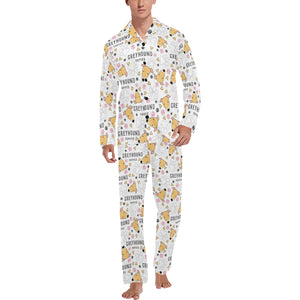 Greyhound Pattern Print Design 03 Men's Long Pajama Set