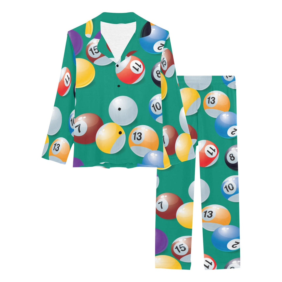 Billiard Ball Pattern Print Design 01 Women's Long Pajama Set