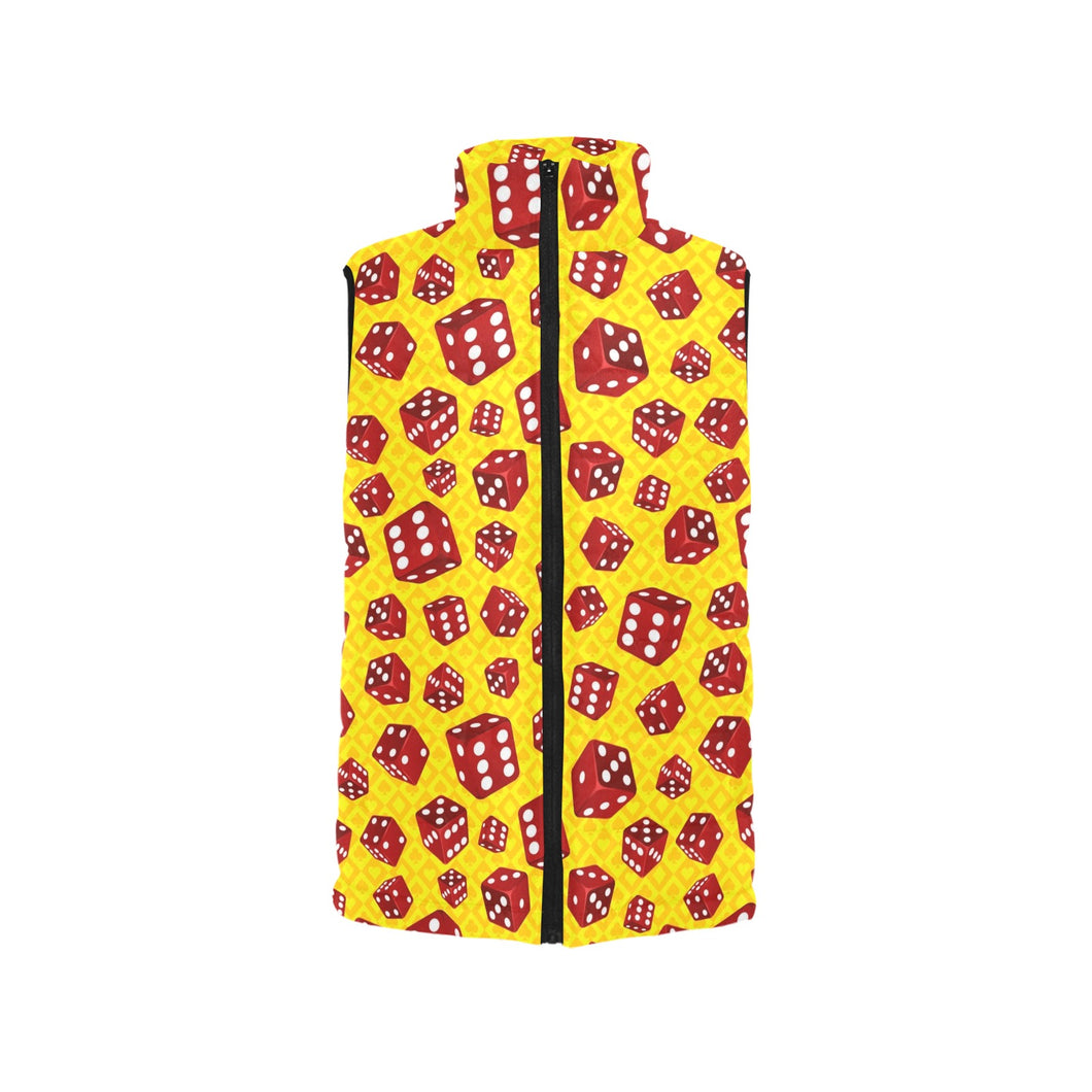 Dice Pattern Print Design 04 Men's Padded Vest
