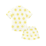 hand drawn sun pattern Kids' Boys' Girls' V-Neck Short Pajama Set