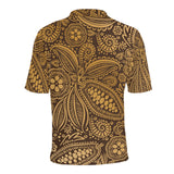 cacao beans tribal polynesian pattern background Men's All Over Print Polo Shirt