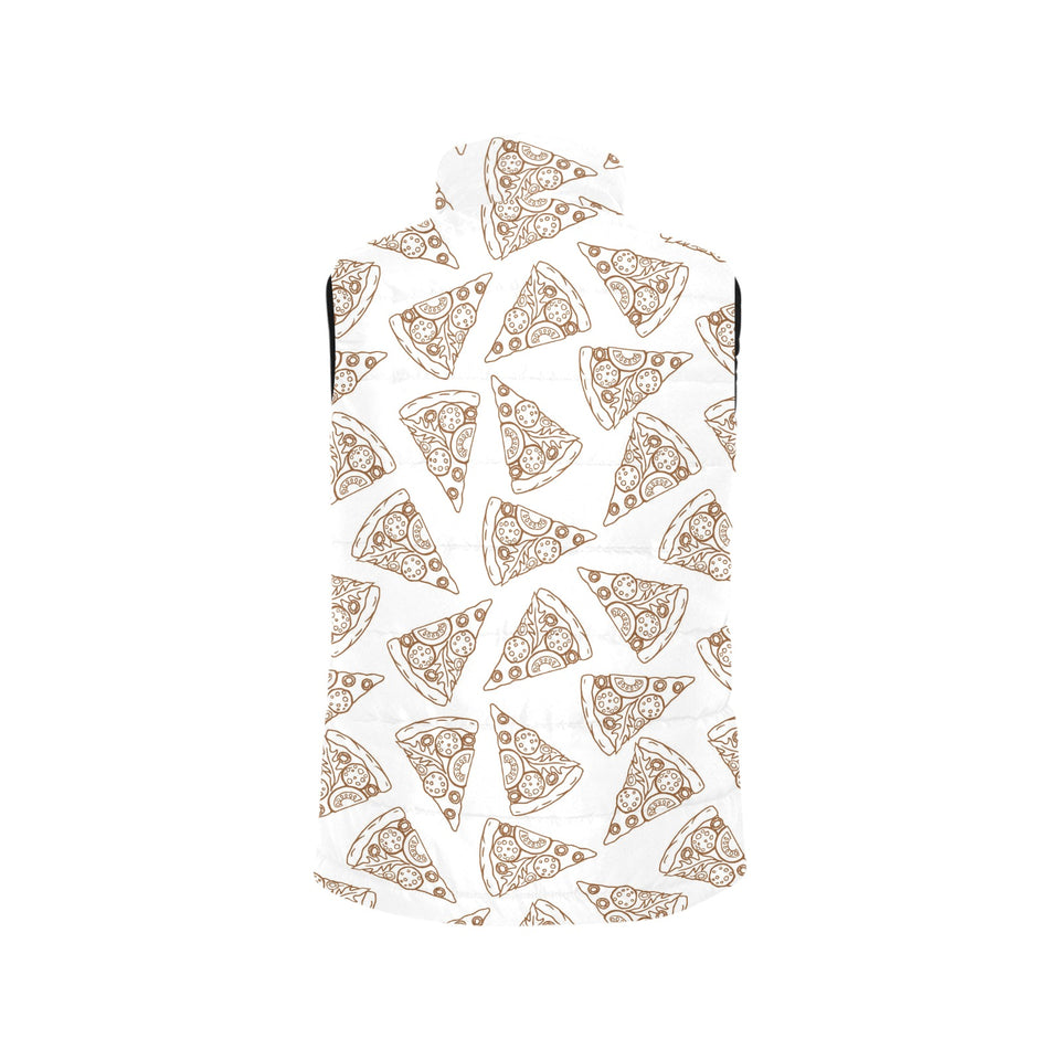 Hand drawn pizza pattern Women's Padded Vest
