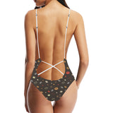 Coffee bean leave pattern Women's One-Piece Swimsuit