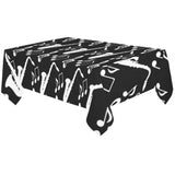 Saxophone music notes treble clef black white them Tablecloth