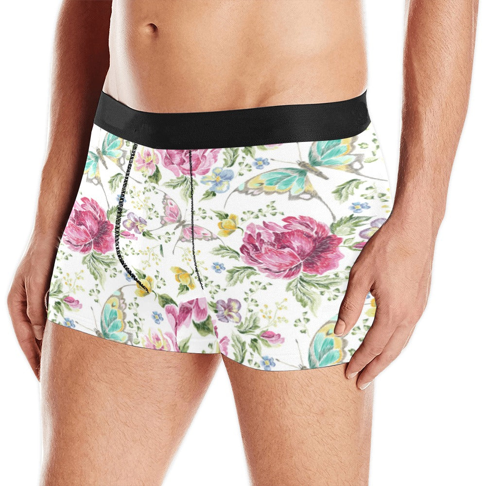Hand drawn butterfly rose Men's All Over Print Boxer Briefs Men's Underwear