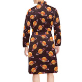 Hamburger Pattern Print Design 05 Men's Long Sleeve Belted Night Robe