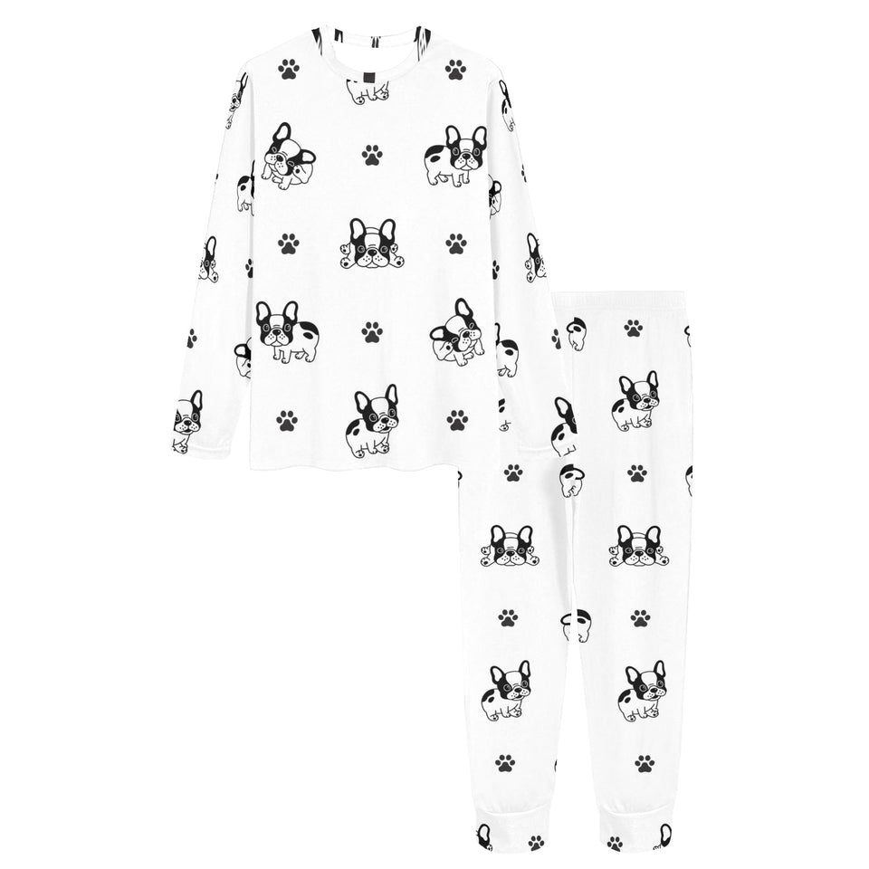 Cute french bulldog paw pattern Women's All Over Print Pajama Set
