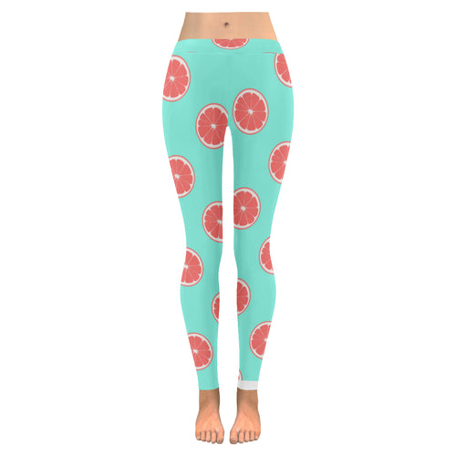 Grapefruit green background Women's Legging Fulfilled In US