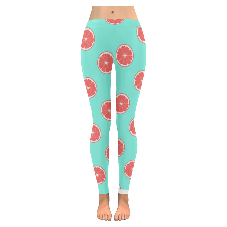 Grapefruit green background Women's Legging Fulfilled In US