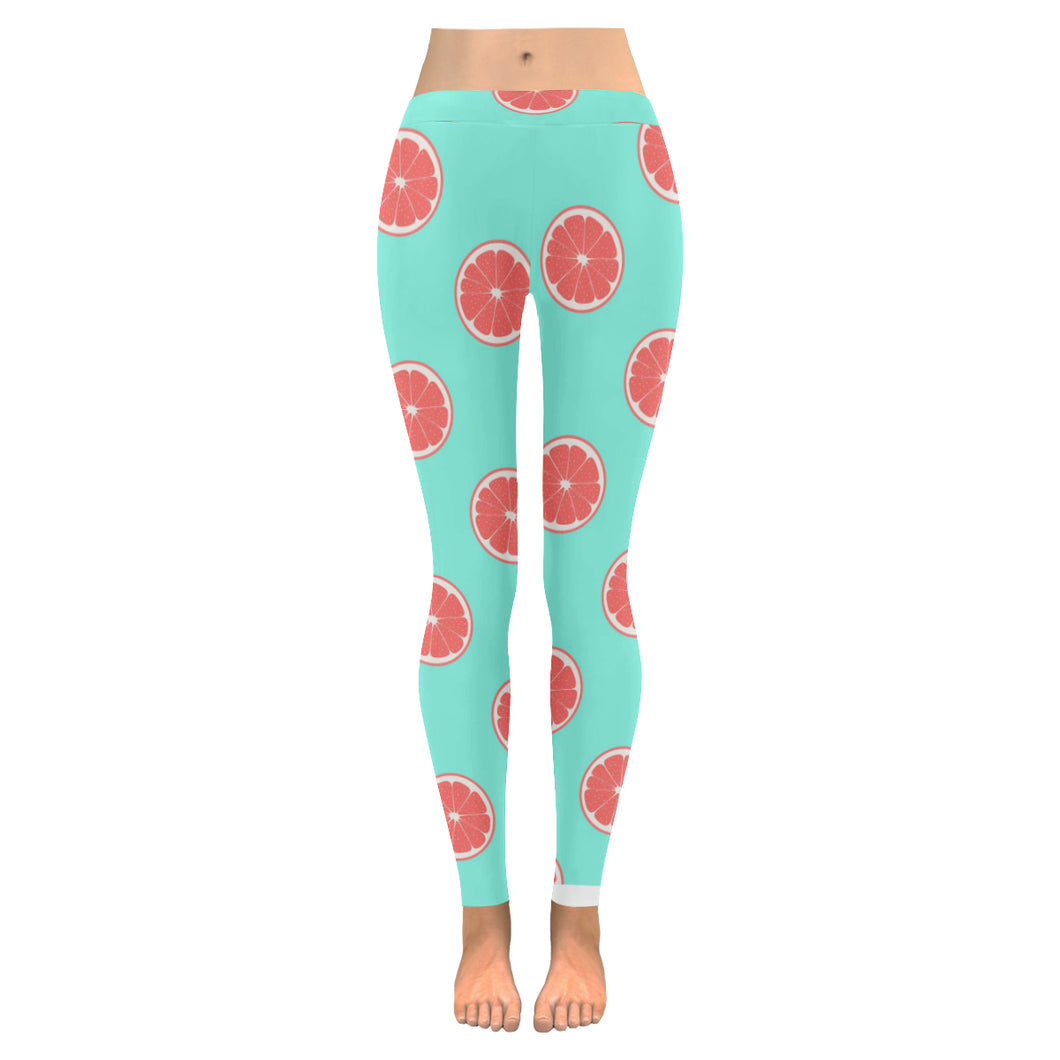 Grapefruit green background Women's Legging Fulfilled In US