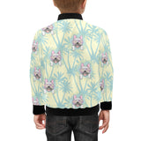 French bulldog hawaii blackground Kids' Boys' Girls' Bomber Jacket