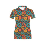 Gear Pattern Print Design 01 Women's All Over Print Polo Shirt