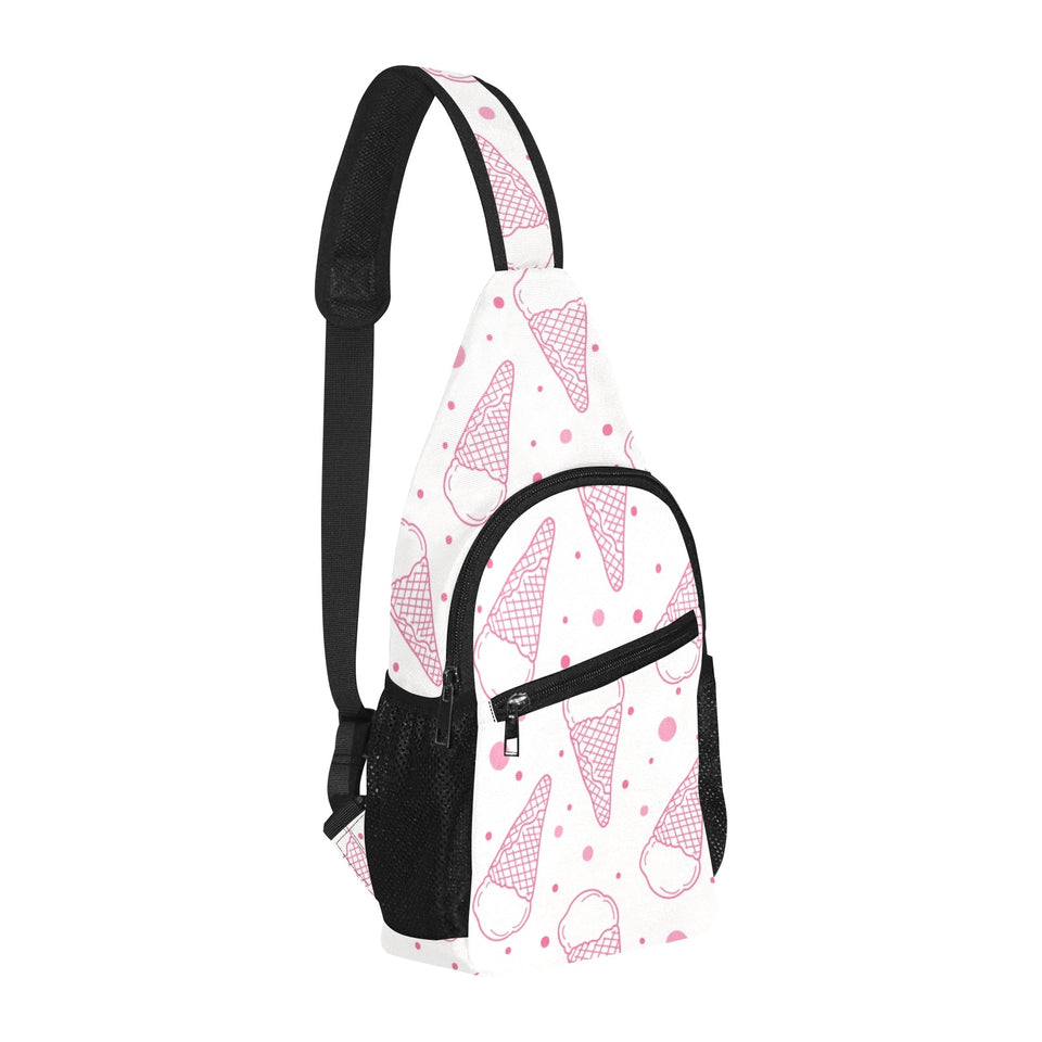 Hand drawn ice cream pattern All Over Print Chest Bag