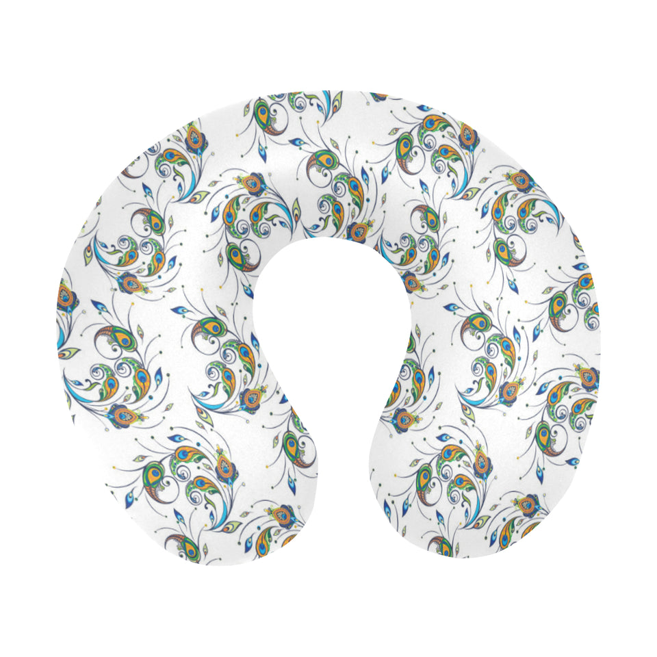 Peacock feather pattern U-Shaped Travel Neck Pillow