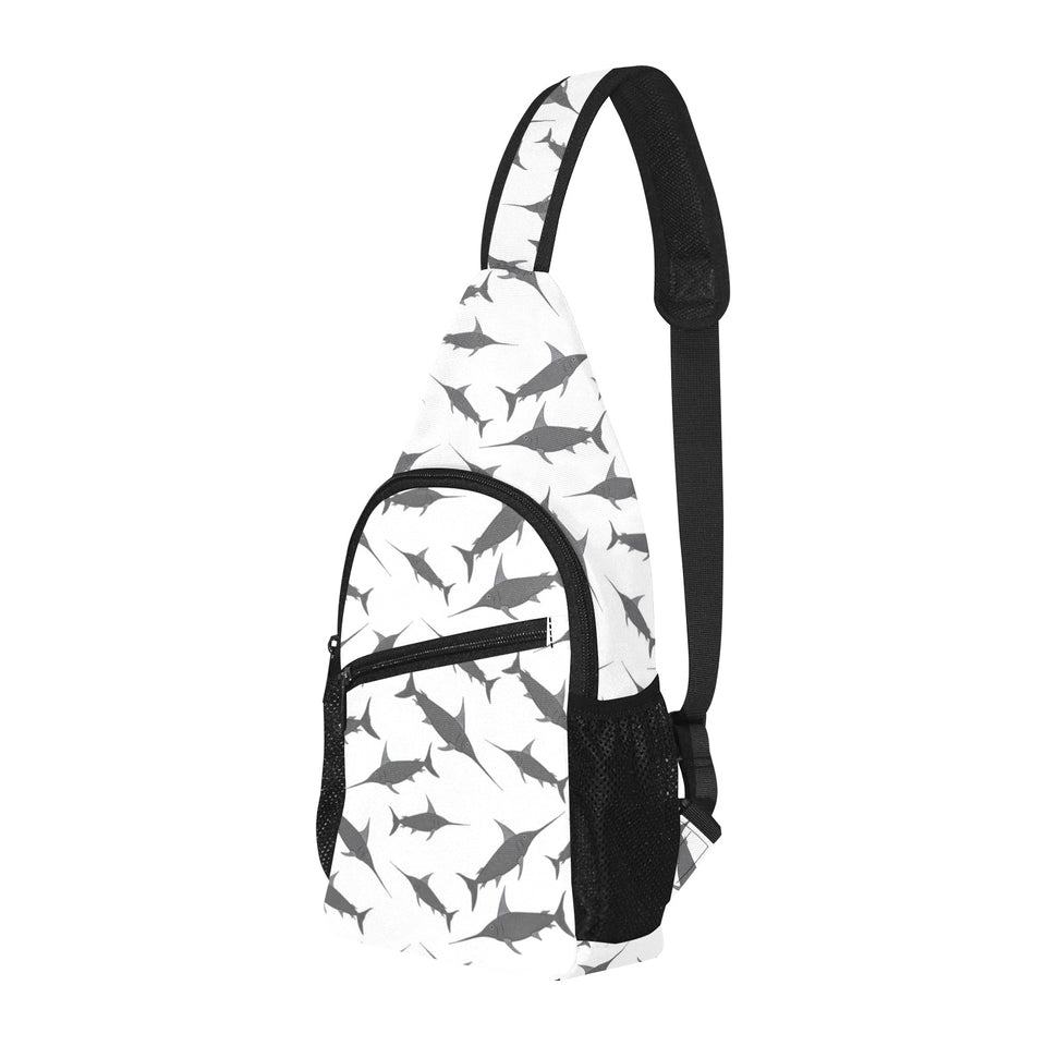 Swordfish Pattern Print Design 04 All Over Print Chest Bag