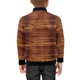 Wood Printed Pattern Print Design 04 Kids' Boys' Girls' Bomber Jacket