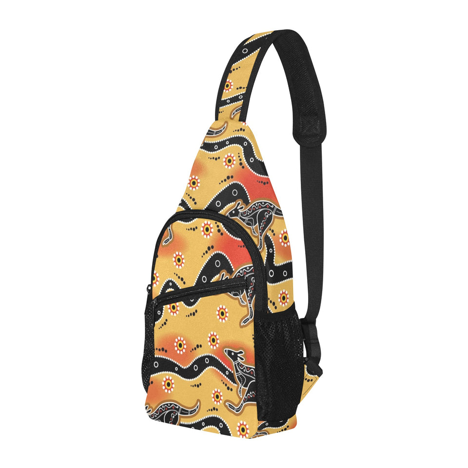 Kangaroo Australian aboriginal art pattern All Over Print Chest Bag