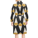 French fries dark background Men's Long Sleeve Belted Night Robe