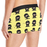 Cute ninja yellow background Men's All Over Print Boxer Briefs Men's Underwear