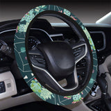 Cactus glass terrarium pattern Car Steering Wheel Cover