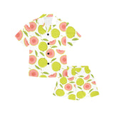 Guava pattern Kids' Boys' Girls' V-Neck Short Pajama Set
