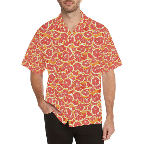 Tropical grapefruit pattern Men's All Over Print Hawaiian Shirt