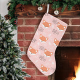 Cute fox pattern pink background Christmas Stocking