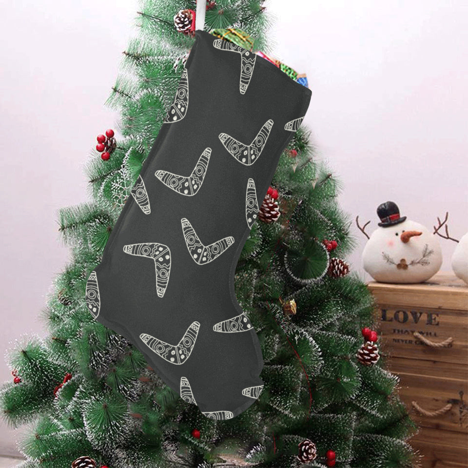 Hand drawn boomerang Australian aboriginal ornamen Christmas Stocking