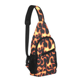 Fire flame dark pattern All Over Print Chest Bag