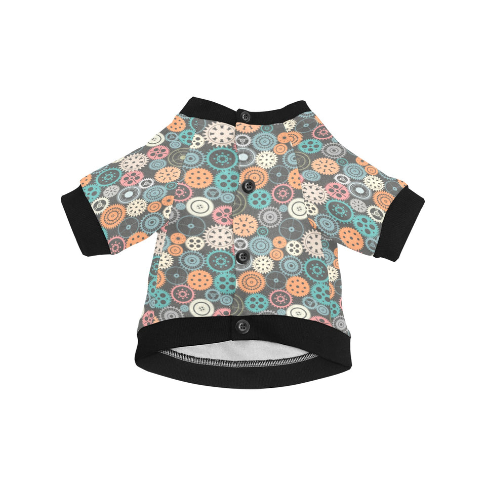 Gear Pattern Print Design 05 All Over Print Pet Dog Round Neck Fuzzy Shirt