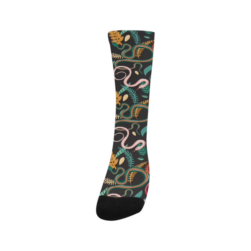 Colorful snake plant pattern Crew Socks