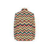zigzag chevron colorful pattern Women's Long Sleeve Polo Shirt