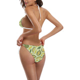 Durian leaves pattern background Sexy Bikinis Two-Piece Swimsuits