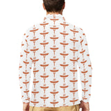 Sausage Pattern Print Design 05 Men's Long Sleeve Polo Shirt