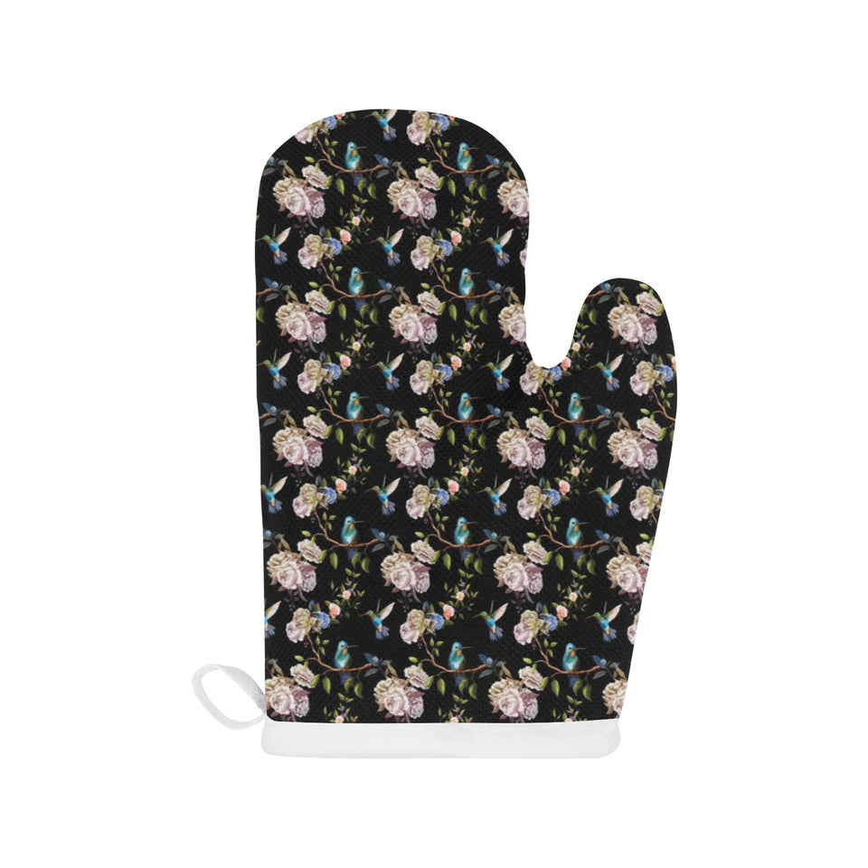 Hummingbird Pattern Print Design 03 Heat Resistant Oven Mitts
