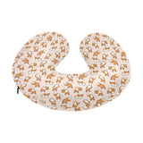 Cute Corgis Pattern pink background U-Shaped Travel Neck Pillow