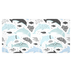 Cute dolphins Childish Style pattern Tablecloth