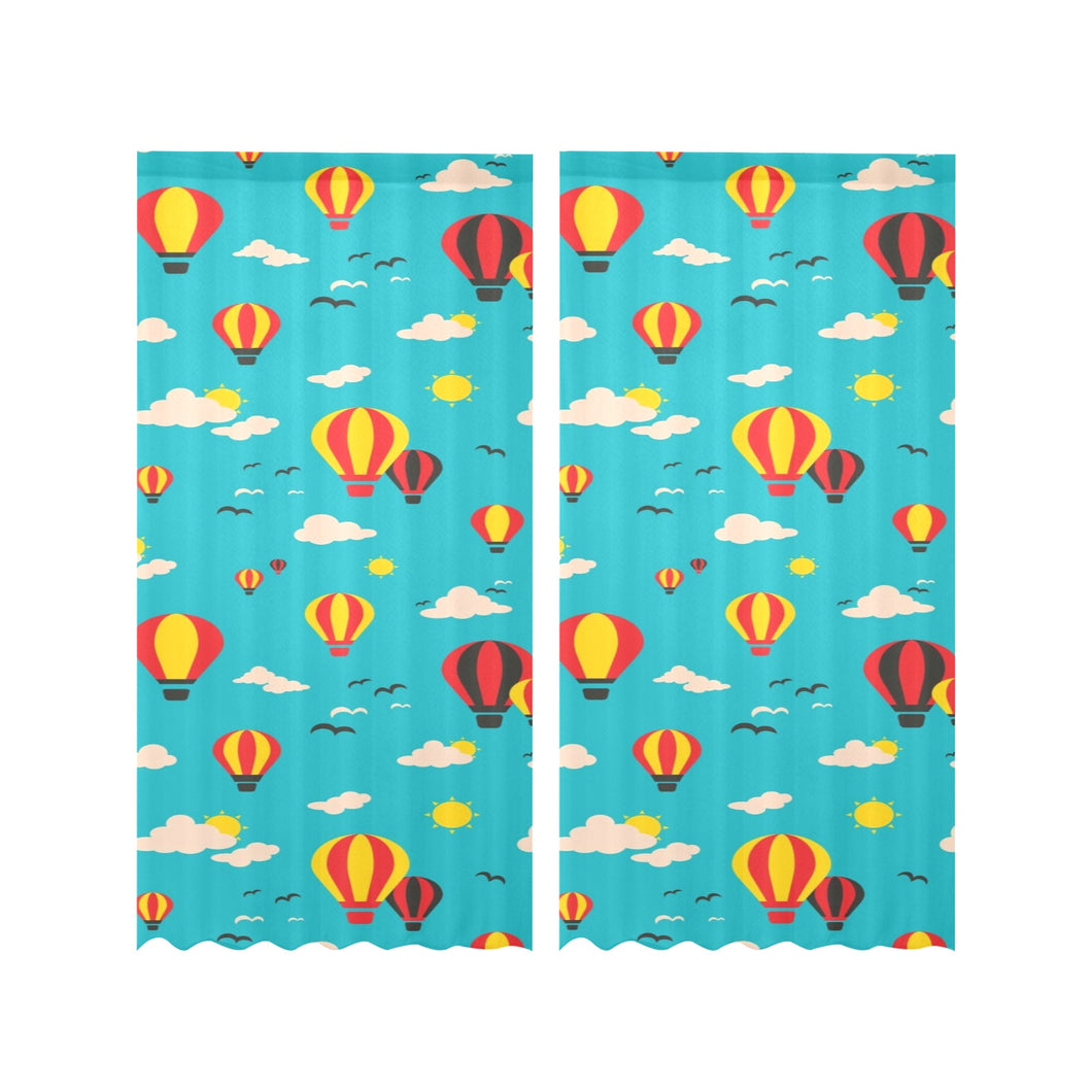 Hot Air Balloon Sky Pattern Gauze Curtain