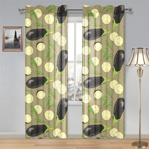 Eggplant Pattern Print Design 02 Gauze Curtain