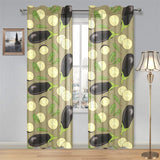 Eggplant Pattern Print Design 02 Gauze Curtain