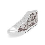 Garlic bulb dark background Men's High Top Canvas Shoes White