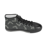 Hand drawn boomerang Australian aboriginal ornamen Women's High Top Canvas Shoes Black
