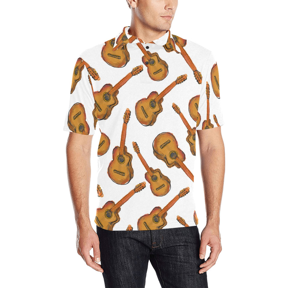 Paint Guitar Pattern Men's All Over Print Polo Shirt