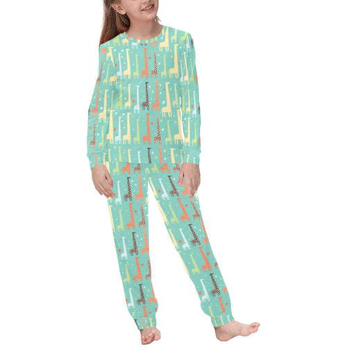 Giraffe Pattern Print Design 01 Kids' Boys' Girls' All Over Print Pajama Set