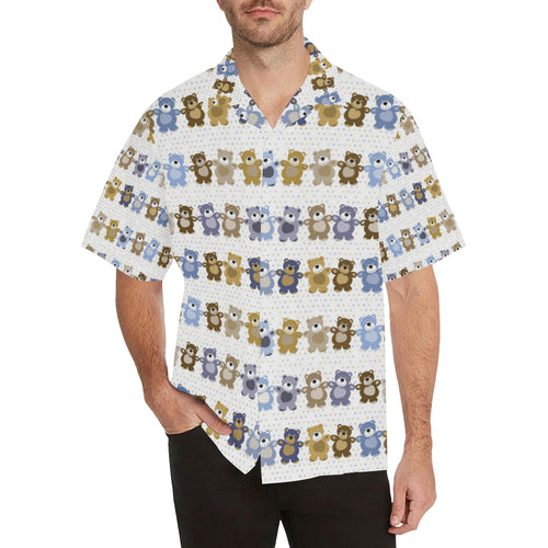 Teddy Bear Pattern Print Design 02 Men's All Over Print Hawaiian Shirt (Model T58)