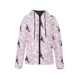 Beautiful toucan flower leaves Women's Padded Hooded Jacket