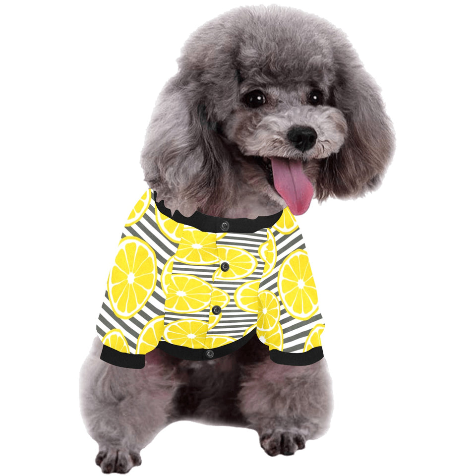 slice of lemon design pattern All Over Print Pet Dog Round Neck Fuzzy Shirt