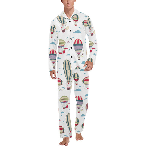 Hot air balloon pattern Men's Long Pajama Set