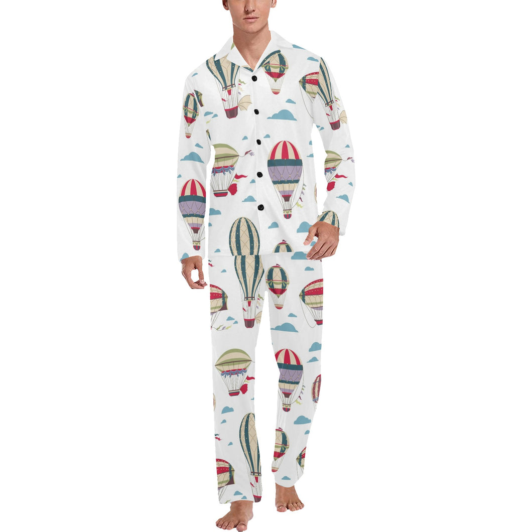Hot air balloon pattern Men's Long Pajama Set