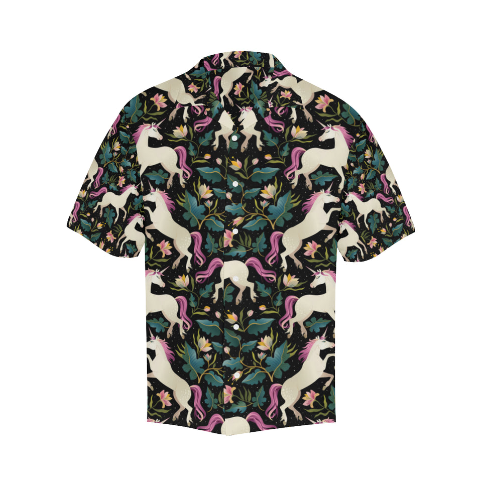 Unicorns forest background Men's All Over Print Hawaiian Shirt